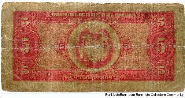 Banknote from Colombia year 1938