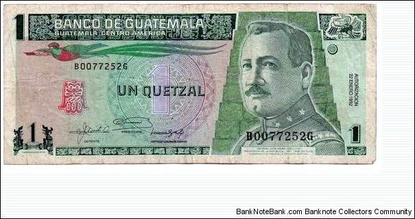 1 Quetzal - Banco de Guatemala Banknote
