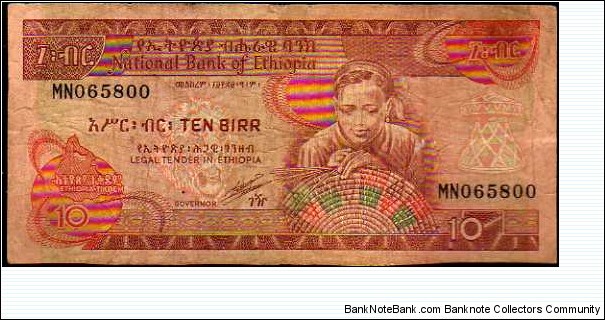 10 Birr__
pk# 43 b__
Issued 1991 Banknote