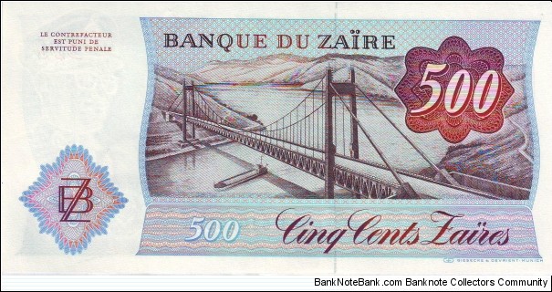 Banknote from Congo year 1985