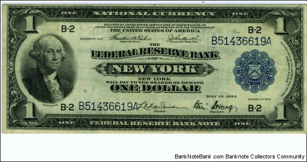 $1 Federal Reserve Banknote Banknote