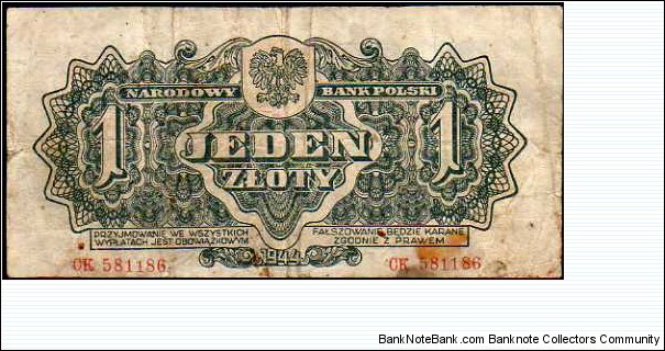 1 Złoty__
pk# 105 a Banknote