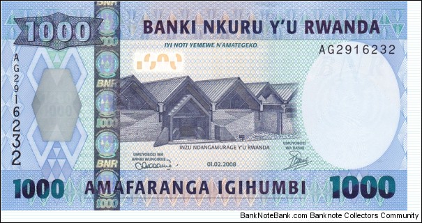 Rwanda P31b (1000 francs 1/2-2008) Banknote