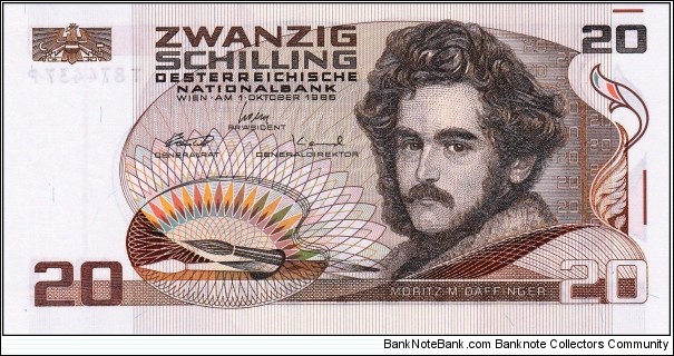 Austria 20 schilling 1986 Banknote