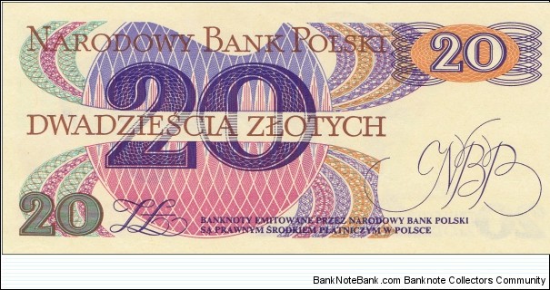 Banknote from Poland year 1982