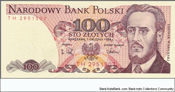 Poland 100 zlotych 1988 Banknote