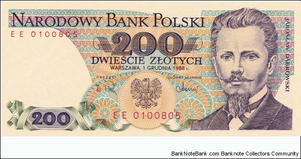 Poland 200 zlotych 1988 Banknote