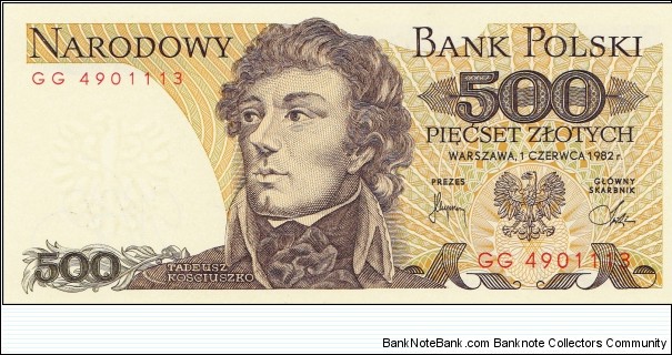 Poland 500 zlotych 1982 Banknote