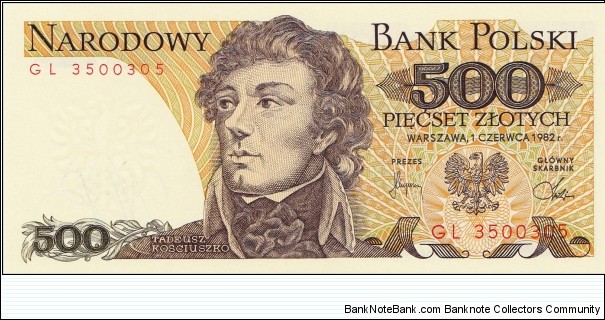 Poland 500 zlotych 1982 Banknote