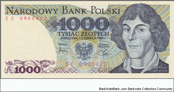 Poland 1000 zlotych 1982 Banknote