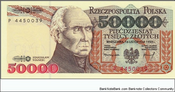 Poland 50k zlotych 1993 Banknote