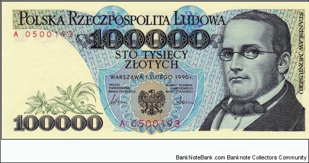 Poland 100k zlotych 1990 Banknote