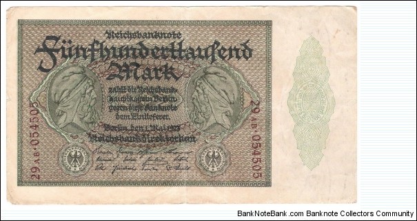 500.000 Mark(Weimar Republic 1923) Banknote