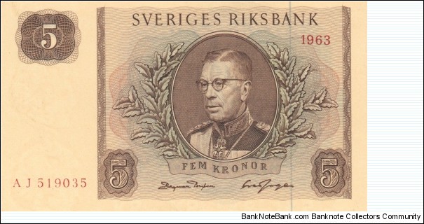 Sweden 5 kronor 1963 Banknote