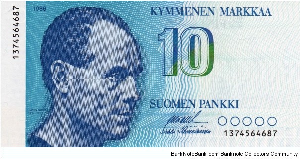 Finland 10 mark 1986 Banknote