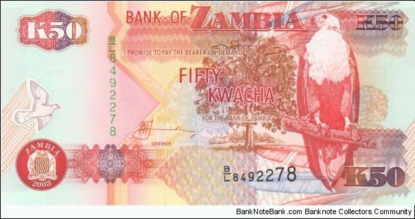 Zambia 50 kwacha 2003 Banknote