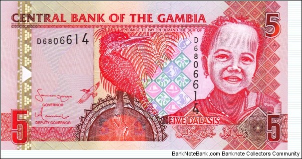 Gambia 5 dalasis 2006 Banknote