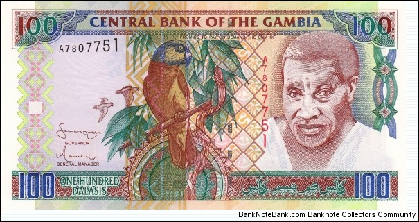 Gambia 100 dalasis 2004 Banknote