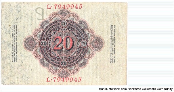 Banknote from Germany year 1914