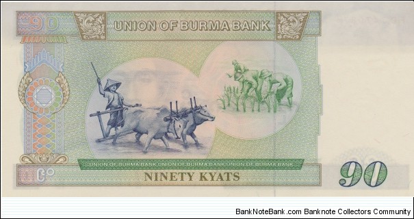 Banknote from Myanmar year 1987