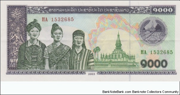 Laos 1000 kip 2003 Banknote