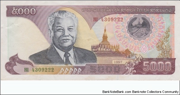 Laos 5000 kip 1997 Banknote