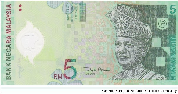 Malaysia 5 ringgit 2004, polymer Banknote