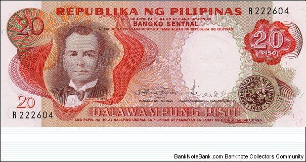 Philippines 20 piso 1969 Banknote