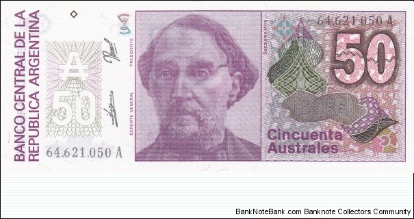 Argentina 50 australes 1985-1989 Banknote
