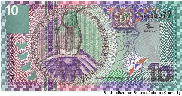 Suriname 10 gulden 2000 Banknote