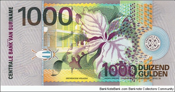 Banknote from Suriname year 2000