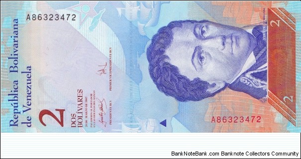 Venezuela 2 bolívares 2007 Banknote