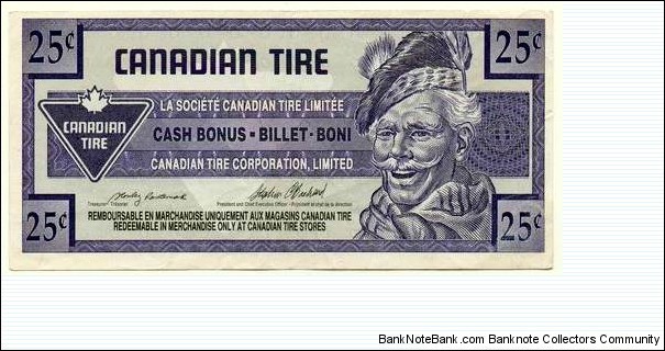 Canadian Tire - 25 Cents Banknote