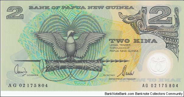 Papua New Guinea 2 kina 2002, polymer Banknote