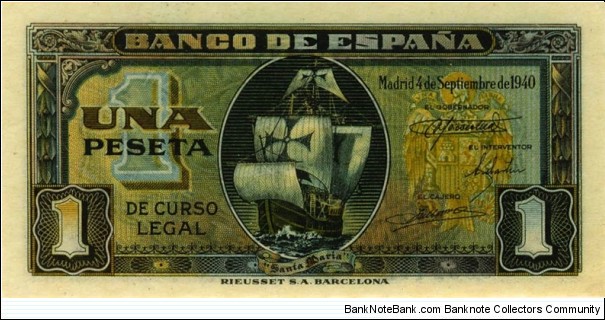 1 Peseta Banknote