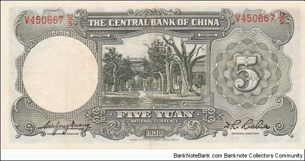 Banknote from China year 1936