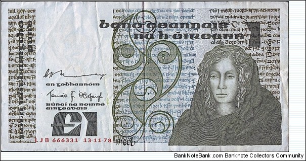 Ireland 1978 1 Pound. Banknote