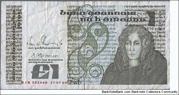 Ireland 1989 1 Pound. Banknote