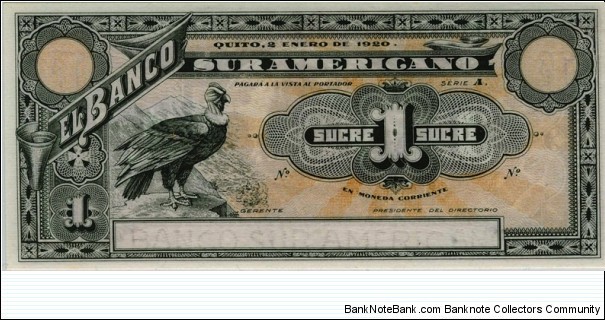 1 Sucre Banknote