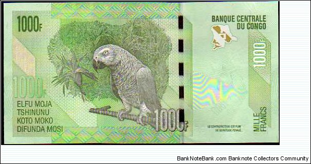 Banknote from Congo year 2012