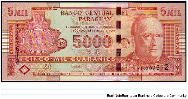 5.000 Guaraníes__
pk# New Banknote