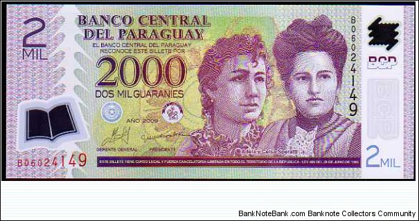 2.000 Guaraníes__
pk# 228 b__
series: B__
(2011)__
Polymer Banknote