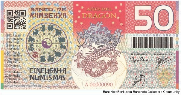 Banknote from Exonumia year 2012