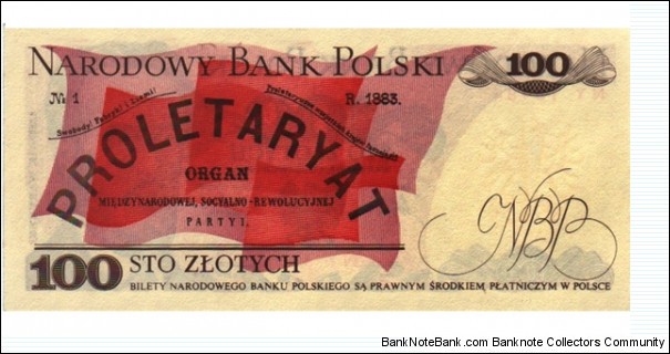 Banknote from Poland year 1986