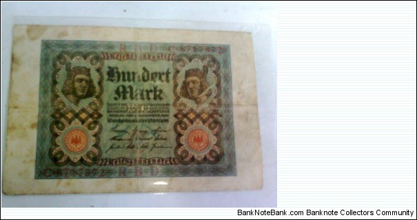 100 mark, reichbanknote berlin 1 november 1920 Banknote