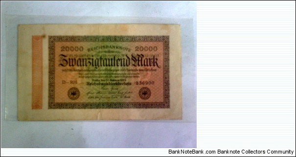 20,000 mark berlin 1st july 1923 Banknote