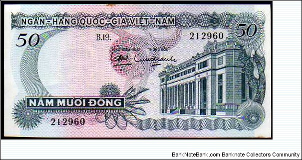 *VIETNAM - SOUTH*__
50 Ðồng__
pk# 25 Banknote