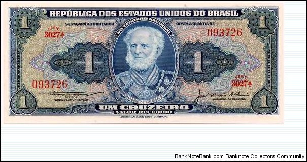 1 CRUZEIRO - Republica dos Estados Unidos do Brasil Banknote