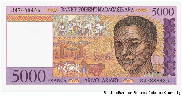 5000 francs; 1995 Banknote