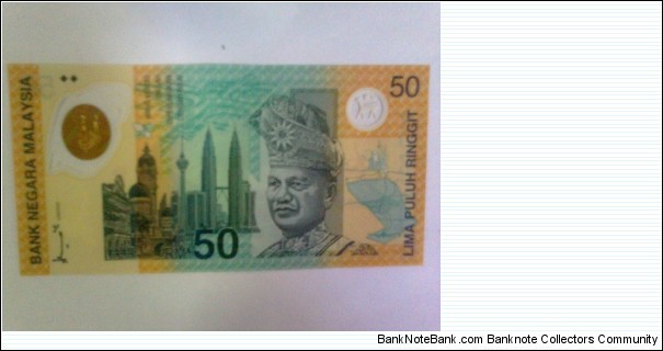 50 ringgit. commemorative note for the 16th commenwealth games in kuala lumpur. scarce note! Banknote